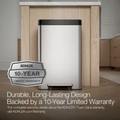 Dual-compartment step trash can^Kohler New