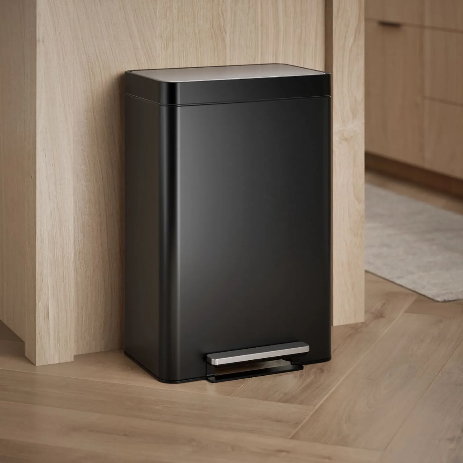 Dual-compartment step trash can^Kohler New