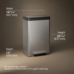 Dual-compartment step trash can^Kohler New