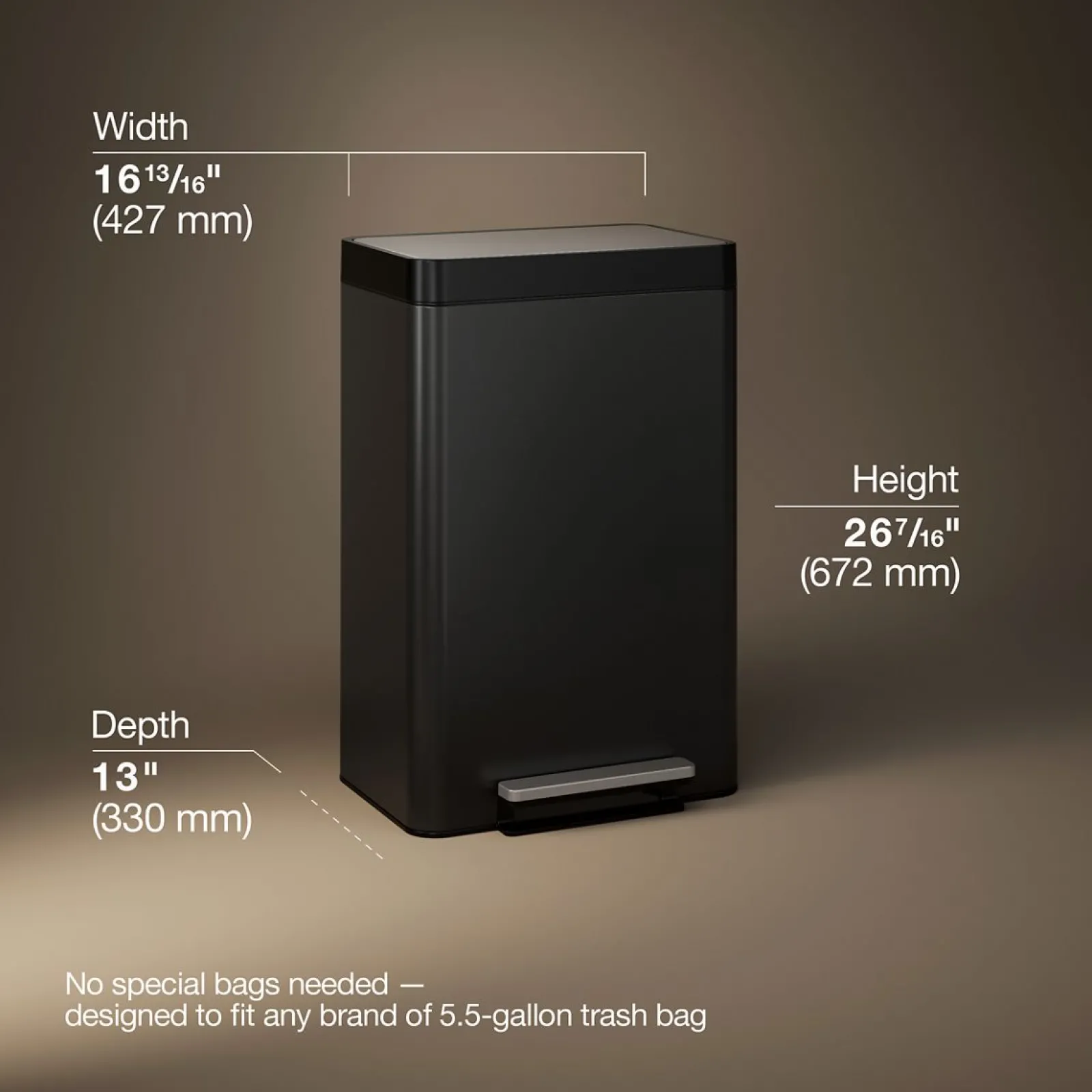 Dual-compartment step trash can^Kohler New
