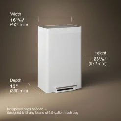 Dual-compartment step trash can^Kohler New