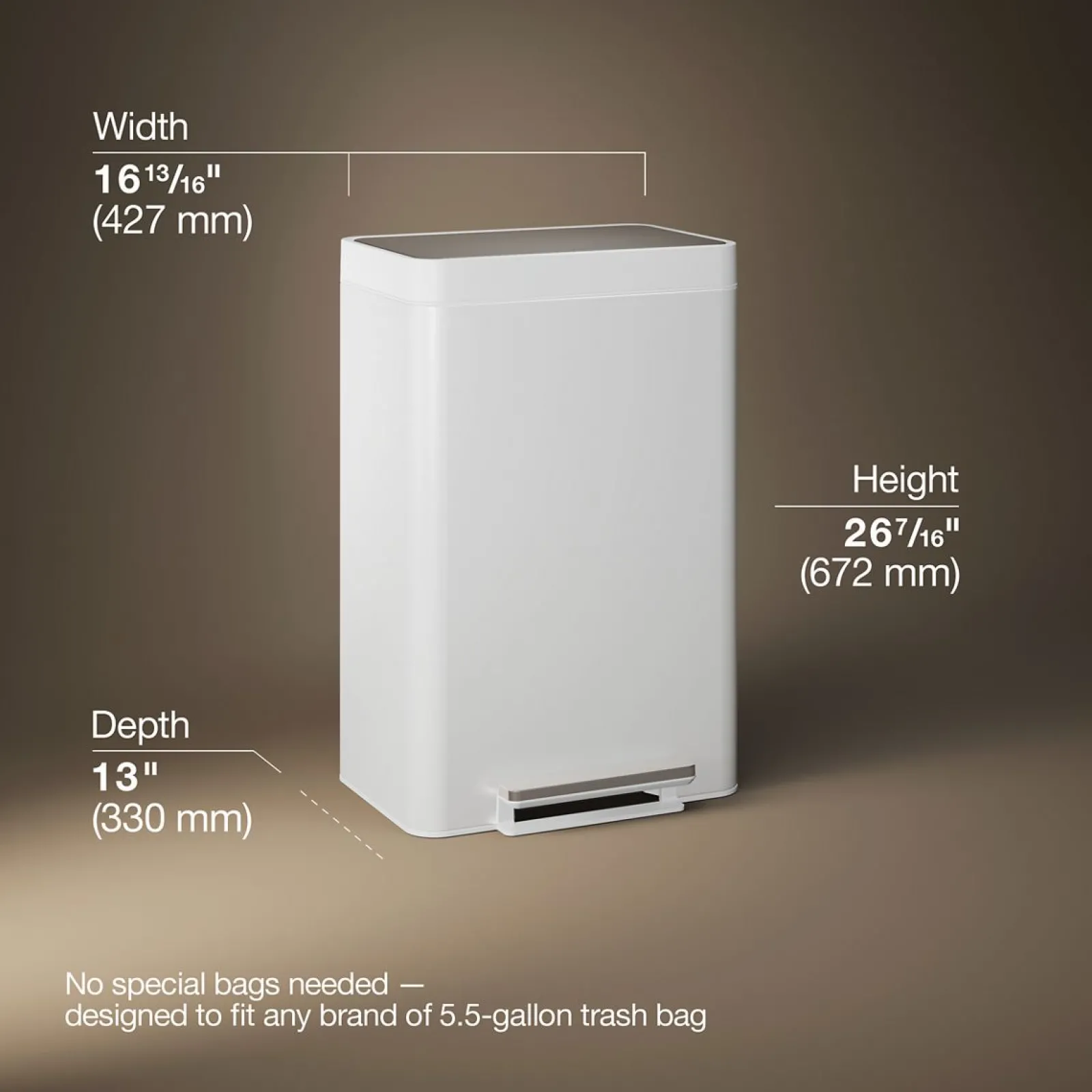 Dual-compartment step trash can^Kohler New