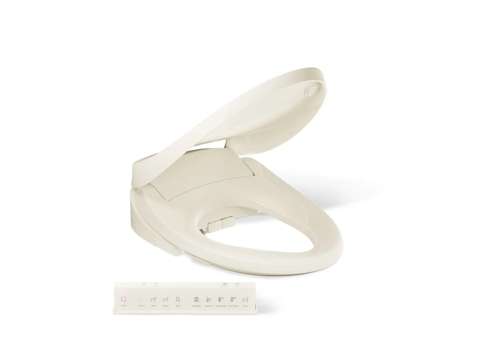 Dual-Wand Elongated bidet toilet seat with remote control^Kohler