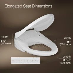 Dual-Wand Elongated bidet toilet seat with remote control^Kohler