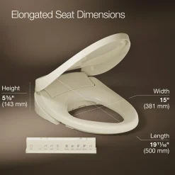 Dual-Wand Elongated bidet toilet seat with remote control^Kohler
