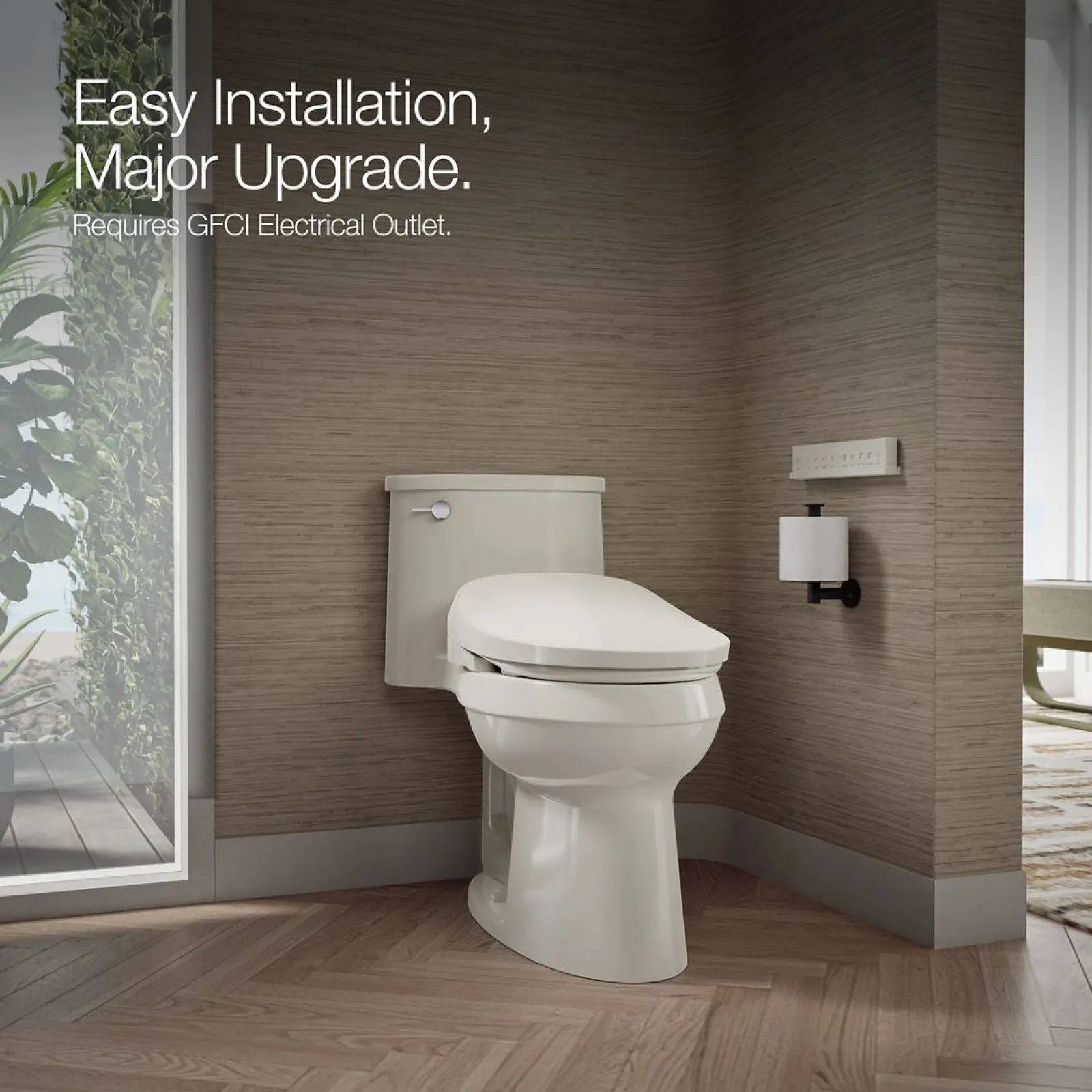 Dual-Wand Elongated bidet toilet seat with remote control^Kohler