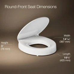 Elevated Quiet-Close™ round-front toilet seat^Kohler Best