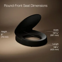 Elevated Quiet-Close™ round-front toilet seat^Kohler Best