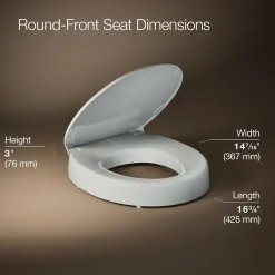 Elevated Quiet-Close™ round-front toilet seat^Kohler Best