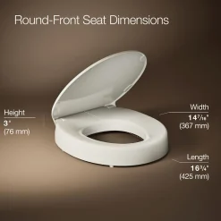 Elevated Quiet-Close™ round-front toilet seat^Kohler Best