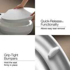 Elevated Quiet-Close™ round-front toilet seat^Kohler Best