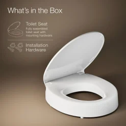 Elevated Quiet-Close™ round-front toilet seat^Kohler Best