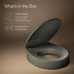Elevated Quiet-Close™ round-front toilet seat^Kohler Best