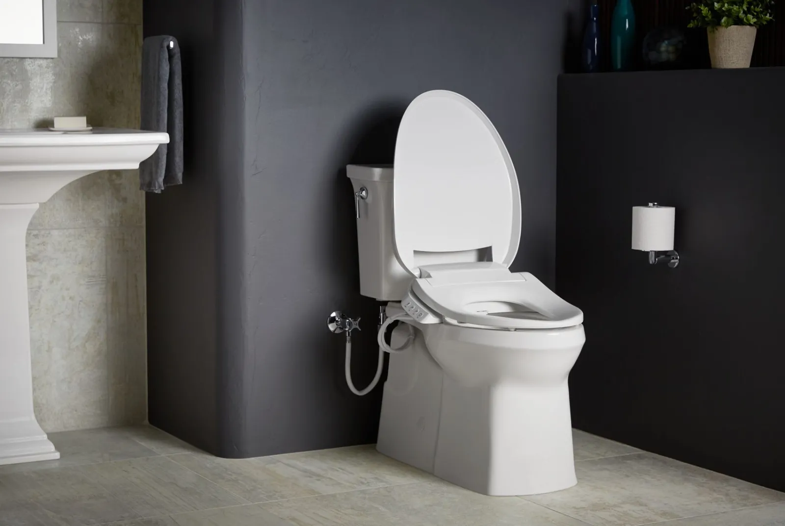 Elongated bidet toilet seat^Kohler New