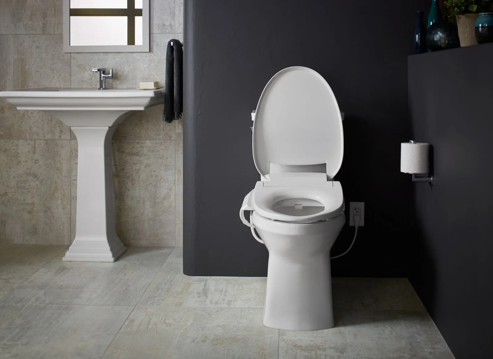 Elongated bidet toilet seat^Kohler New