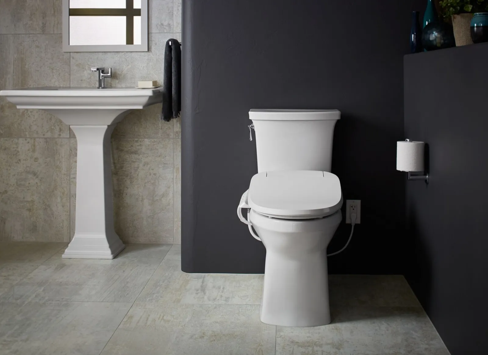 Elongated bidet toilet seat^Kohler New