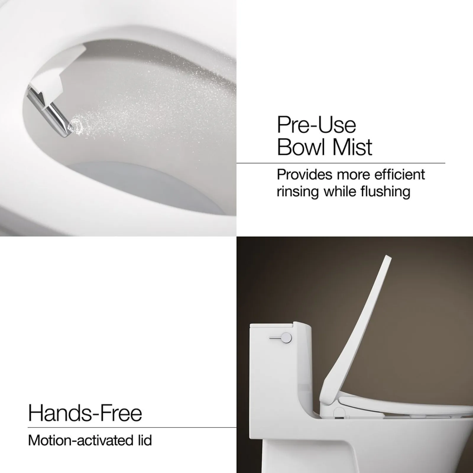 Elongated bidet toilet seat with remote control^Kohler Hot