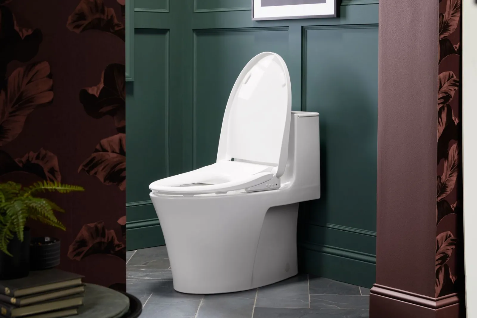 Elongated bidet toilet seat with remote control^Kohler Hot