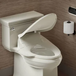 Elongated bidet toilet seat with remote control^Kohler