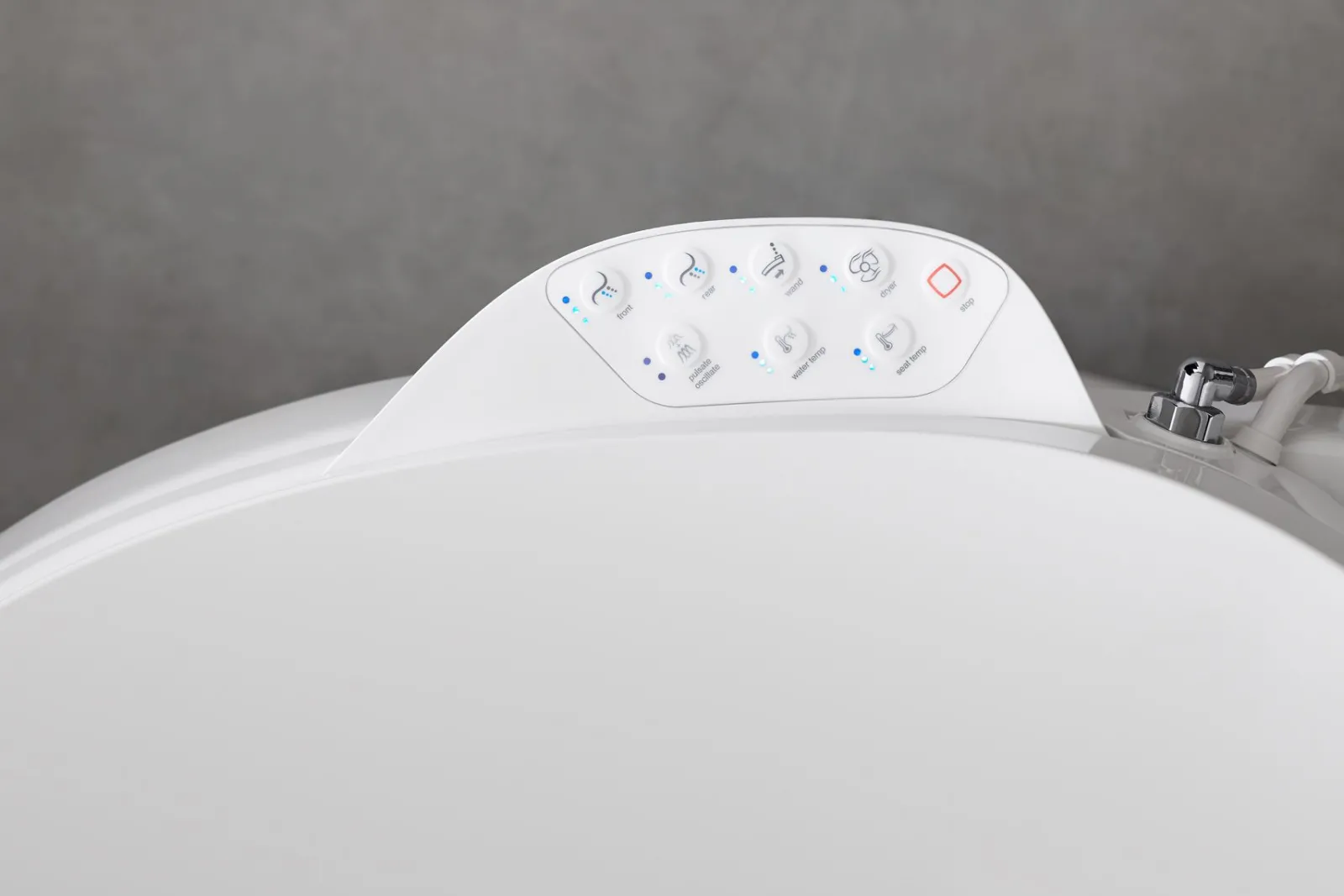 Elongated bidet toilet seat with remote control^Kohler