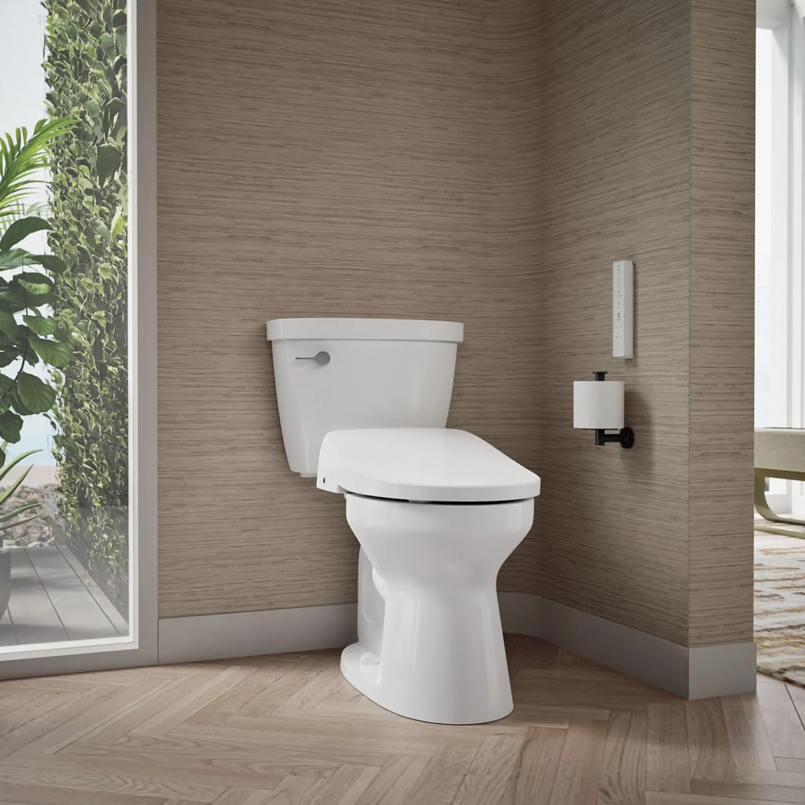 Elongated bidet toilet seat with remote control^Kohler Online