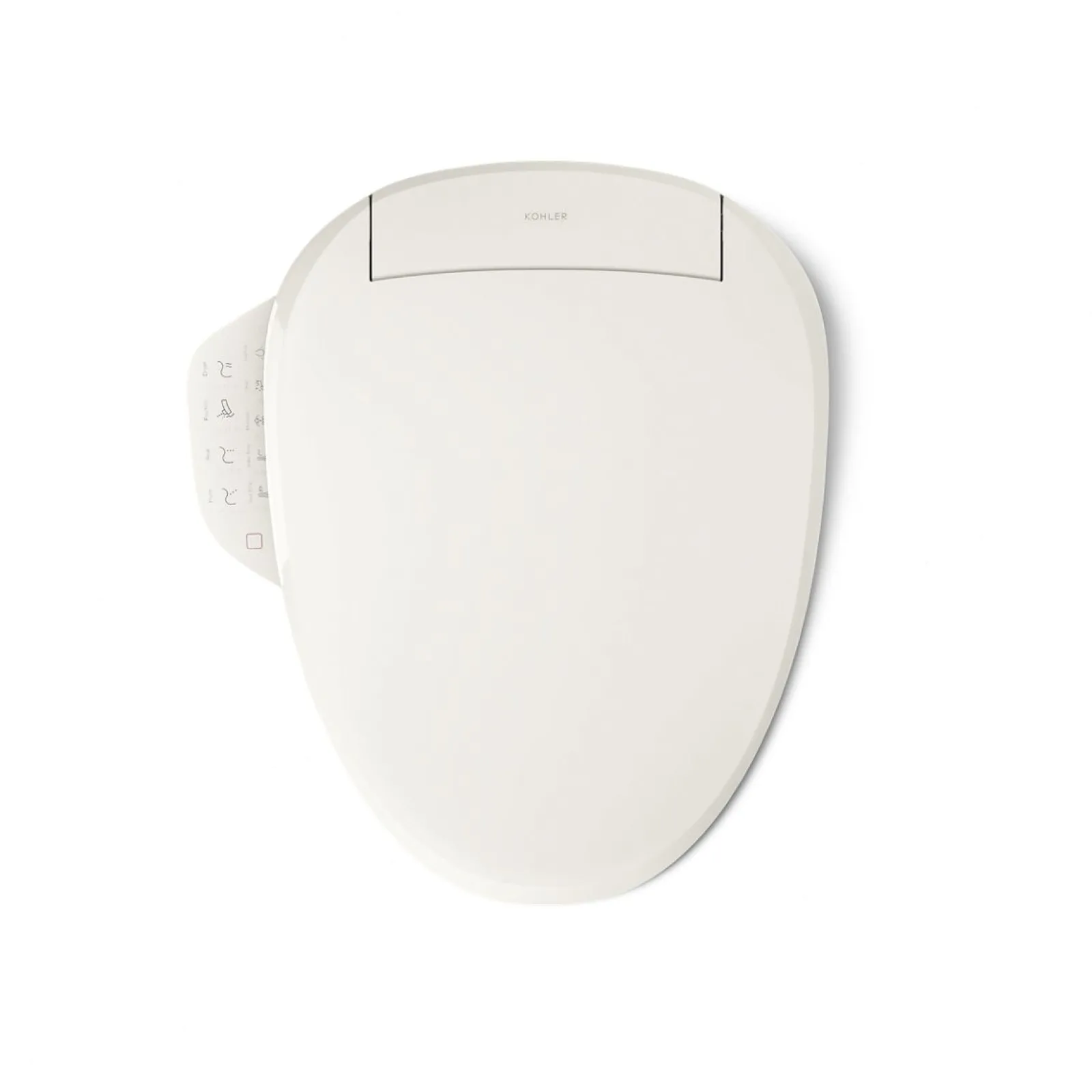 Elongated bidet toilet seat with remote control^Kohler Hot