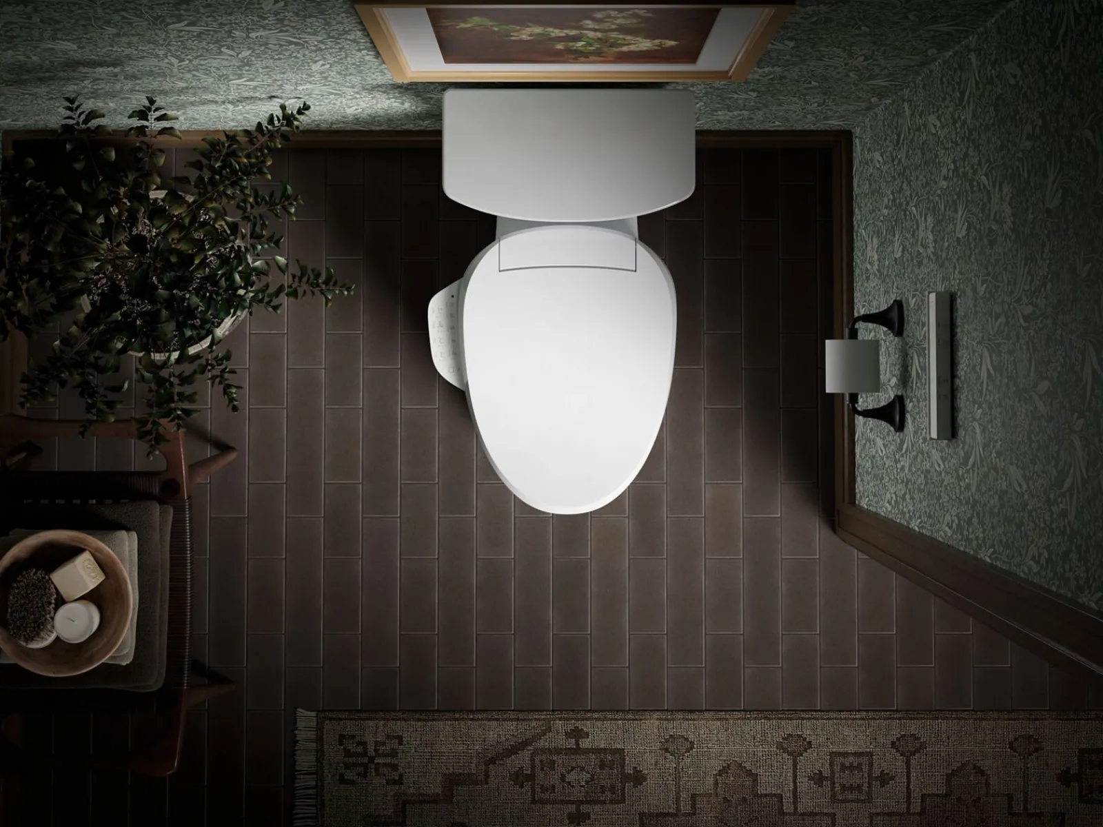 Elongated bidet toilet seat with remote control^Kohler Hot
