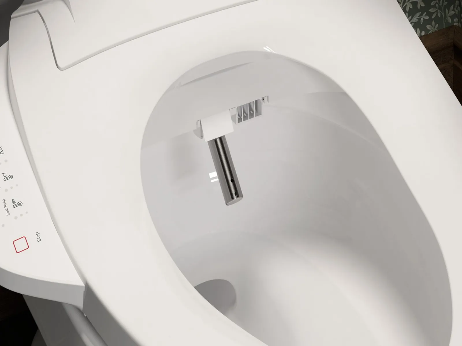 Elongated bidet toilet seat with remote control^Kohler Hot