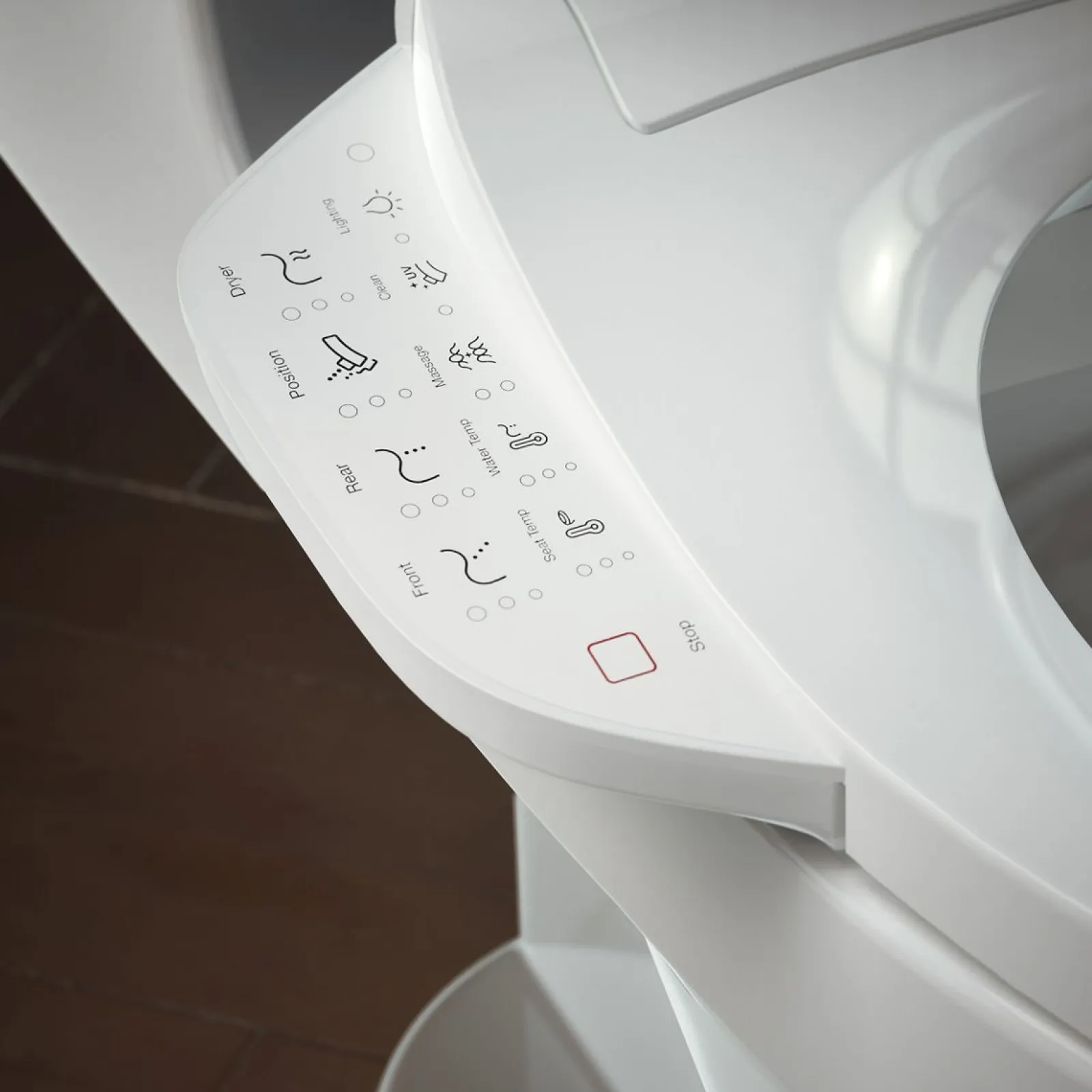 Elongated bidet toilet seat with remote control^Kohler Hot