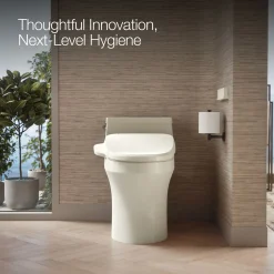 Elongated bidet toilet seat with remote control^Kohler Hot