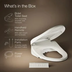 Elongated bidet toilet seat with remote control^Kohler Outlet