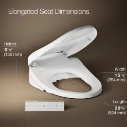 Elongated bidet toilet seat with remote control^Kohler Outlet