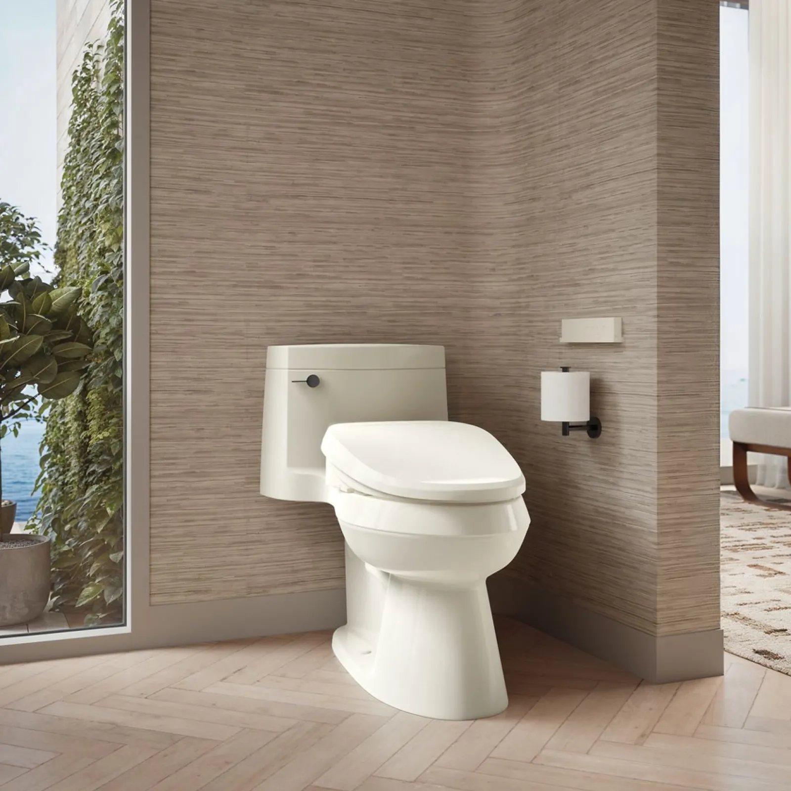 Elongated bidet toilet seat with remote control^Kohler Outlet