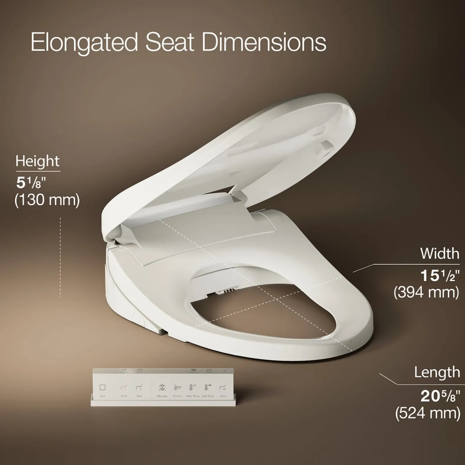 Elongated bidet toilet seat with remote control^Kohler Outlet