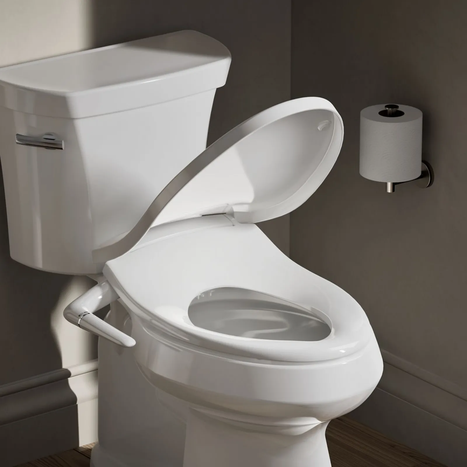 Elongated manual bidet toilet seat^Kohler New