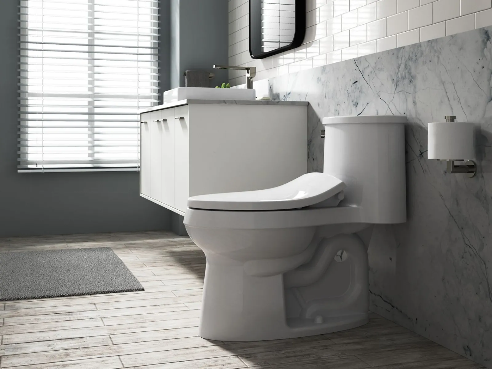 Elongated manual bidet toilet seat^Kohler New