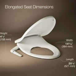 Elongated manual bidet toilet seat^Kohler New