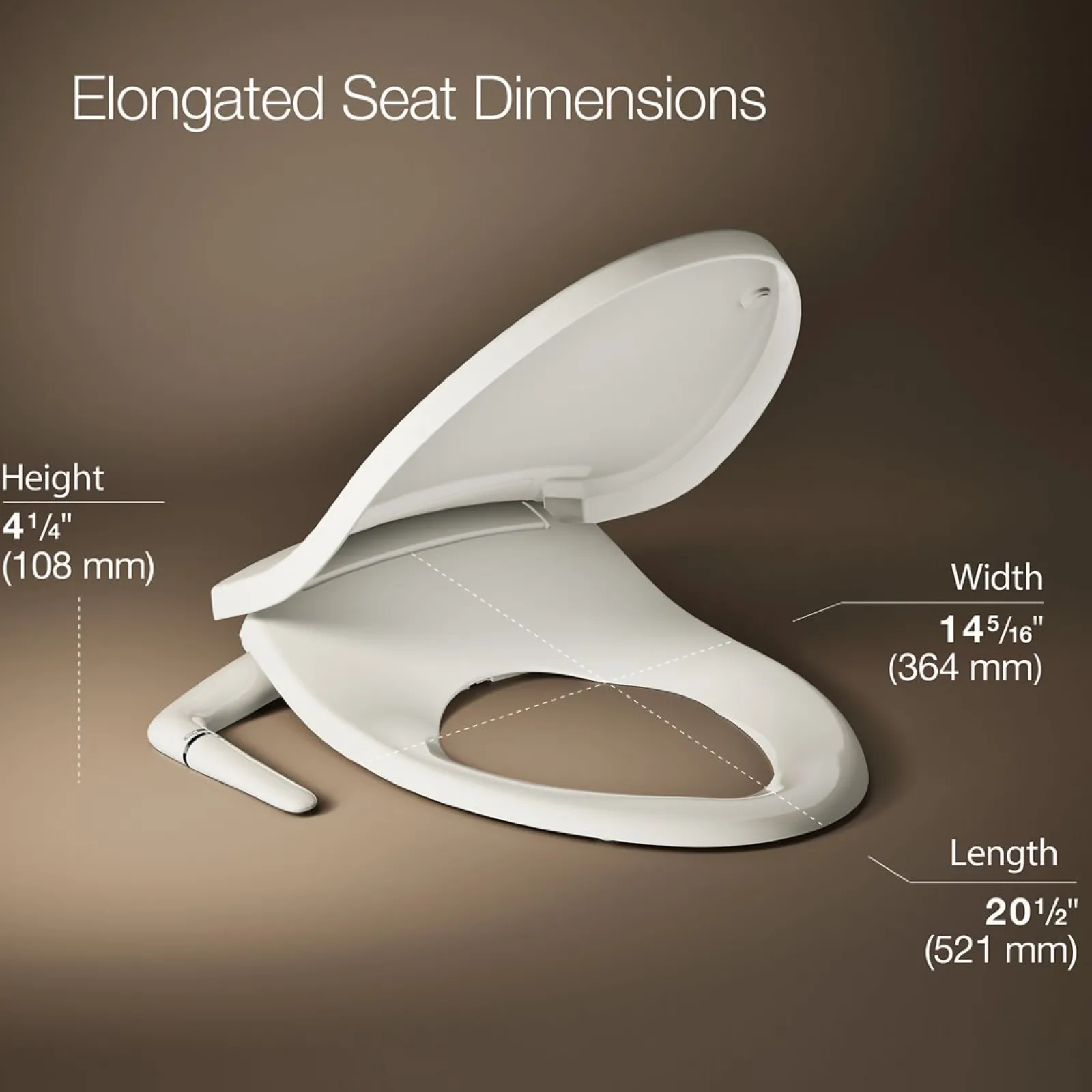 Elongated manual bidet toilet seat^Kohler New