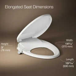 Elongated manual bidet toilet seat^Kohler