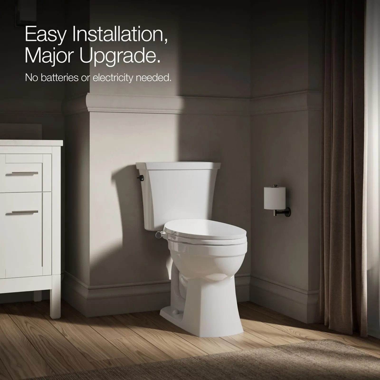 Elongated manual bidet toilet seat^Kohler