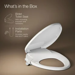 Elongated manual bidet toilet seat^Kohler