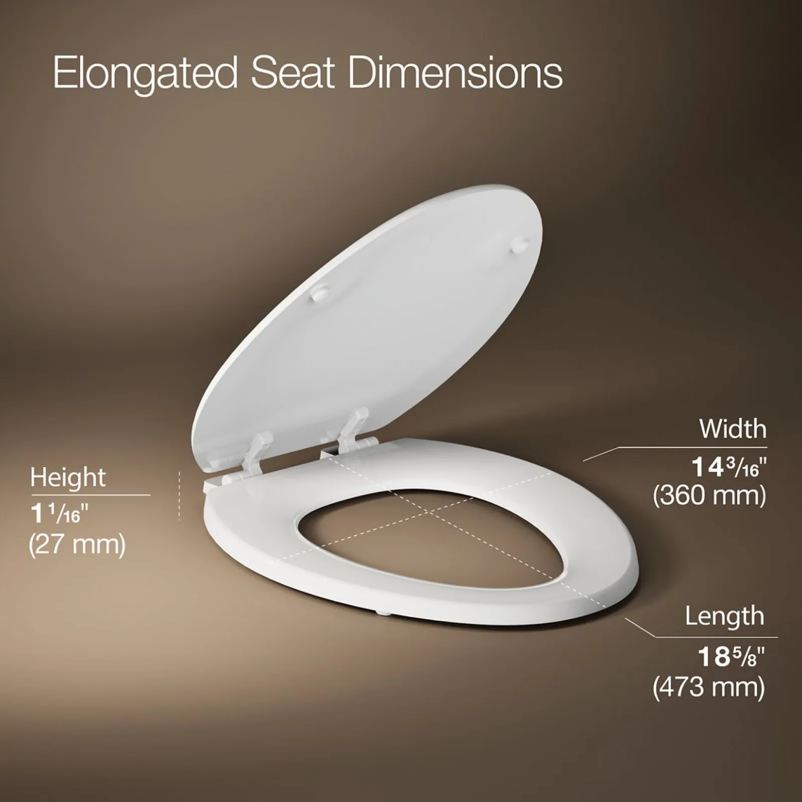 Elongated toilet seat^Kohler Hot
