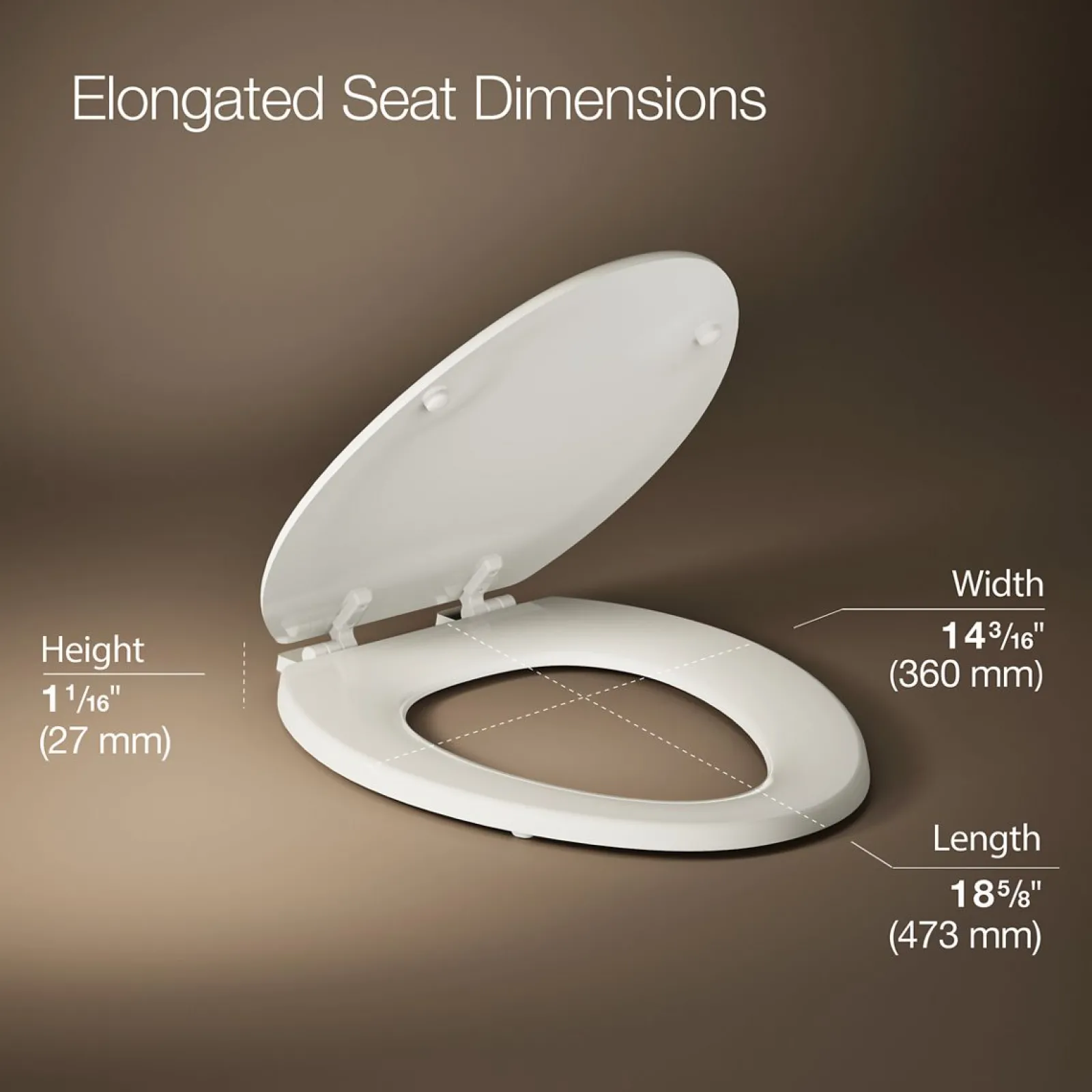 Elongated toilet seat^Kohler Hot