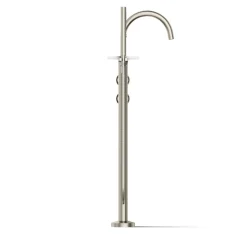 Floor-mount bath filler trim with industrial handles and handshower^Kohler Clearance