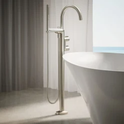 Floor-mount bath filler trim with lever handles and handshower^Kohler Sale