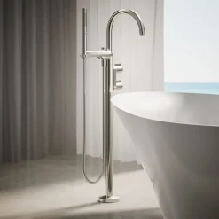 Floor-mount bath filler trim with lever handles and handshower^Kohler Sale