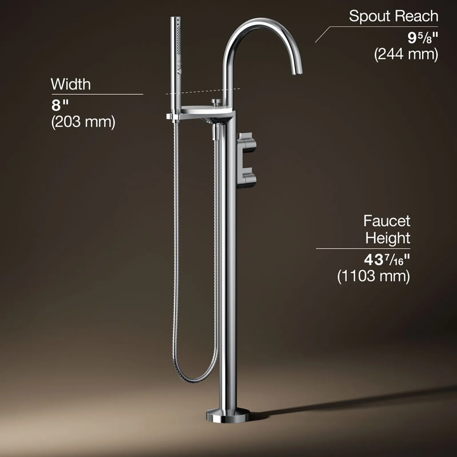 Floor-mount bath filler trim with lever handles and handshower^Kohler Sale