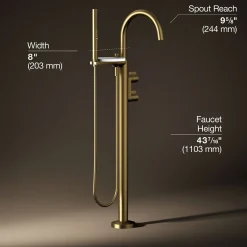 Floor-mount bath filler trim with lever handles and handshower^Kohler Sale