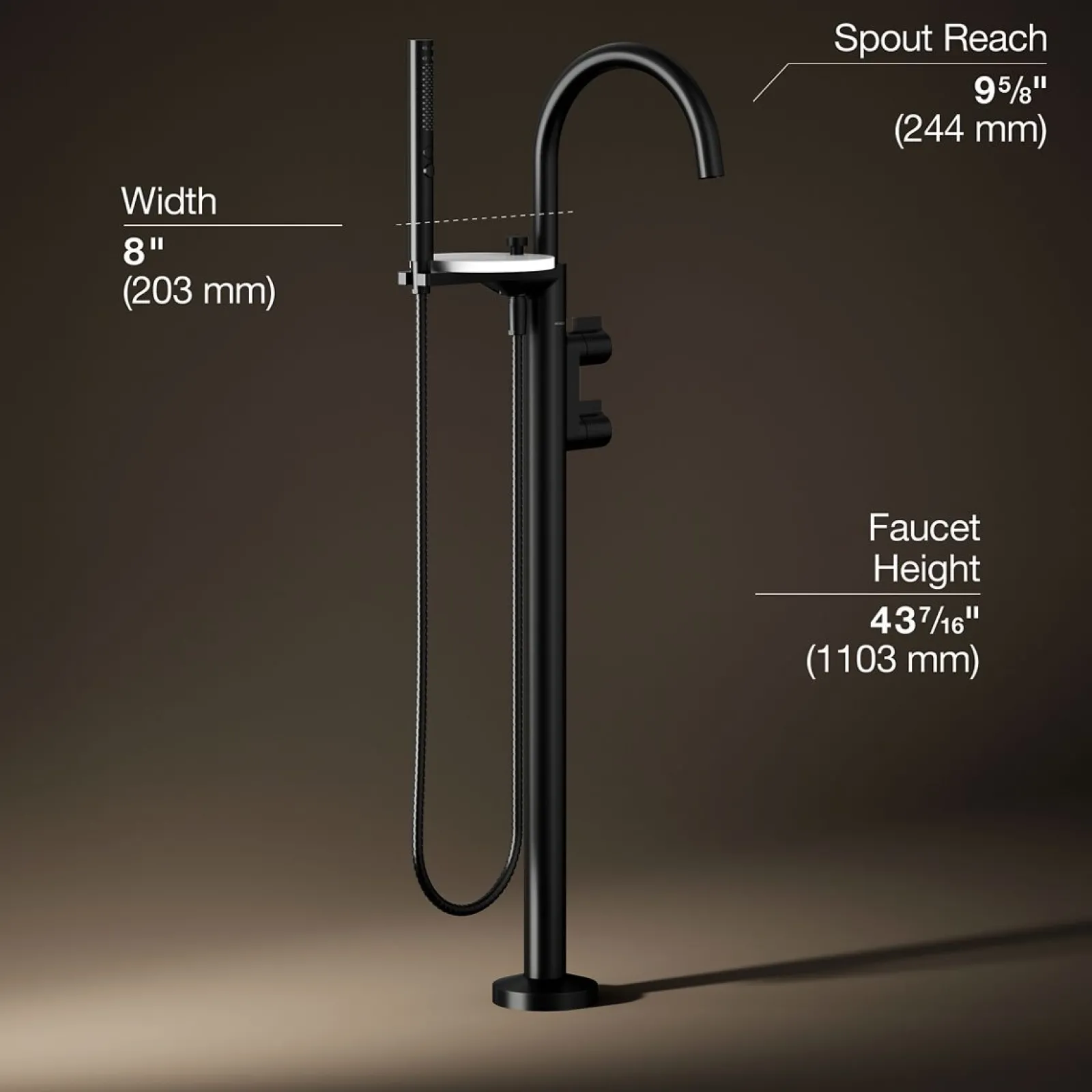 Floor-mount bath filler trim with lever handles and handshower^Kohler Sale
