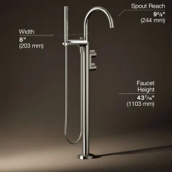 Floor-mount bath filler trim with lever handles and handshower^Kohler Sale